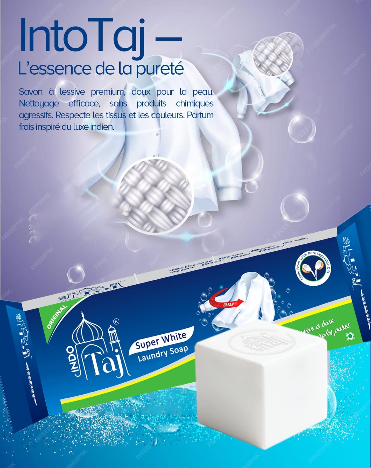 Indo Taj Super White Laundry Soap - Original - Image 2