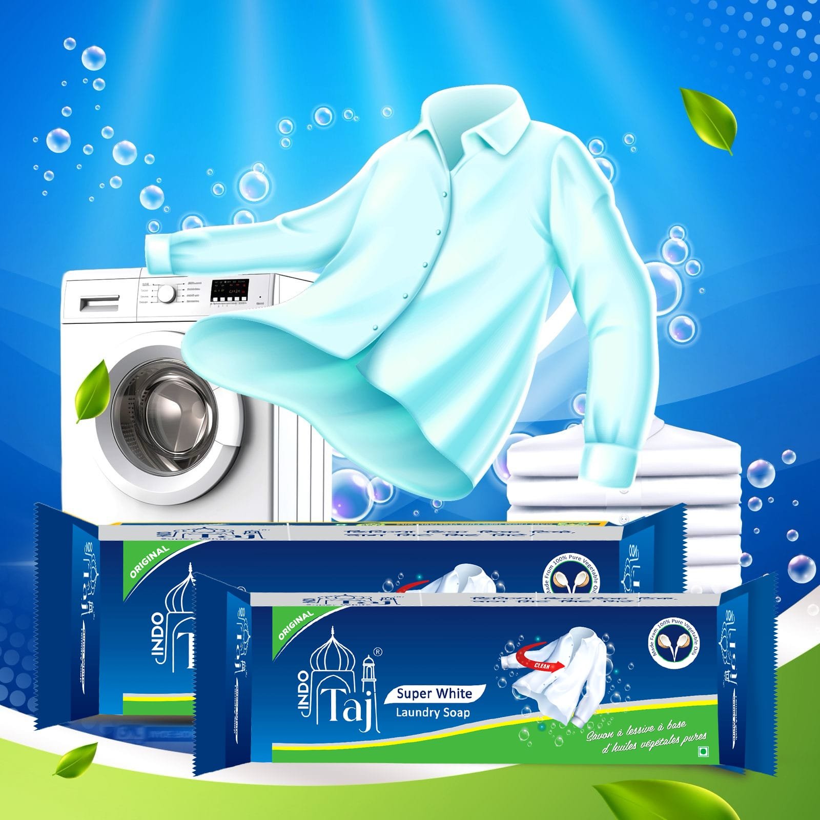 Indo Taj Super White Laundry Soap - Original - Image 4